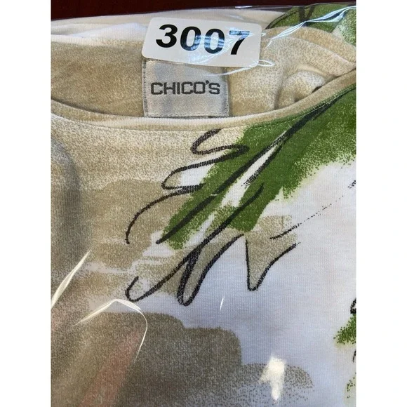 Chicos Blouse Womens Small White Top Casual Beach Hawaii Costal Relax - Picture 9 of 9